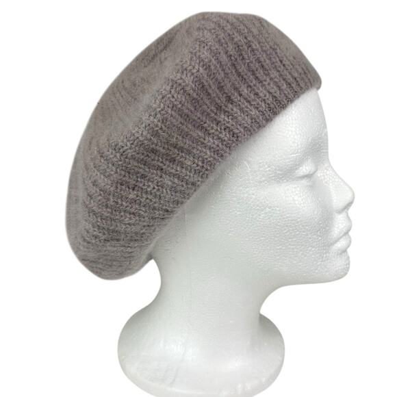 Vintage 70’s Aris Angora Wool Blend Beret Hat Mauve Made in USA - Picture 1 of 7